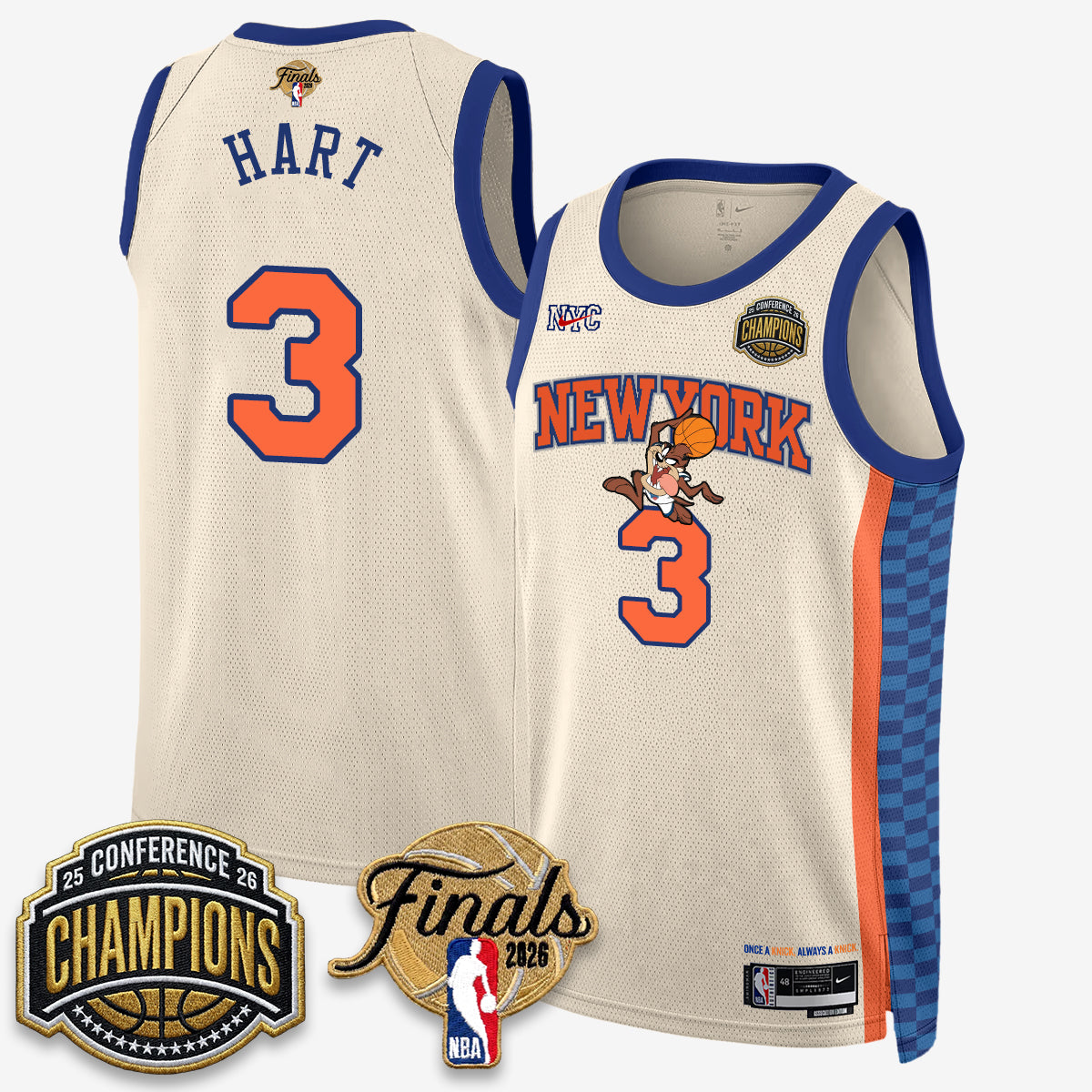 New York Knicks 2026 Basketball Eastern Conference Champions x Looney Tunes Vapor Jersey V2- Stitched-Cuztomshoes