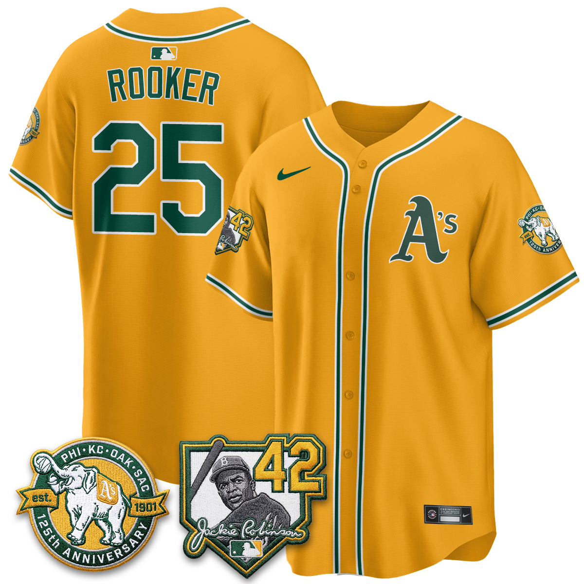 Athletics 2026 Jackie Robinson Day - Celebrating 125 Years Limited Vapor Jersey - Stitched-Cuztomshoes