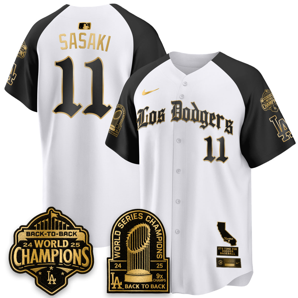 Los Angeles Dodgers World Series Champions Vapor Premier Limited Gothic Edition Jersey - Stitched-Cuztomshoes
