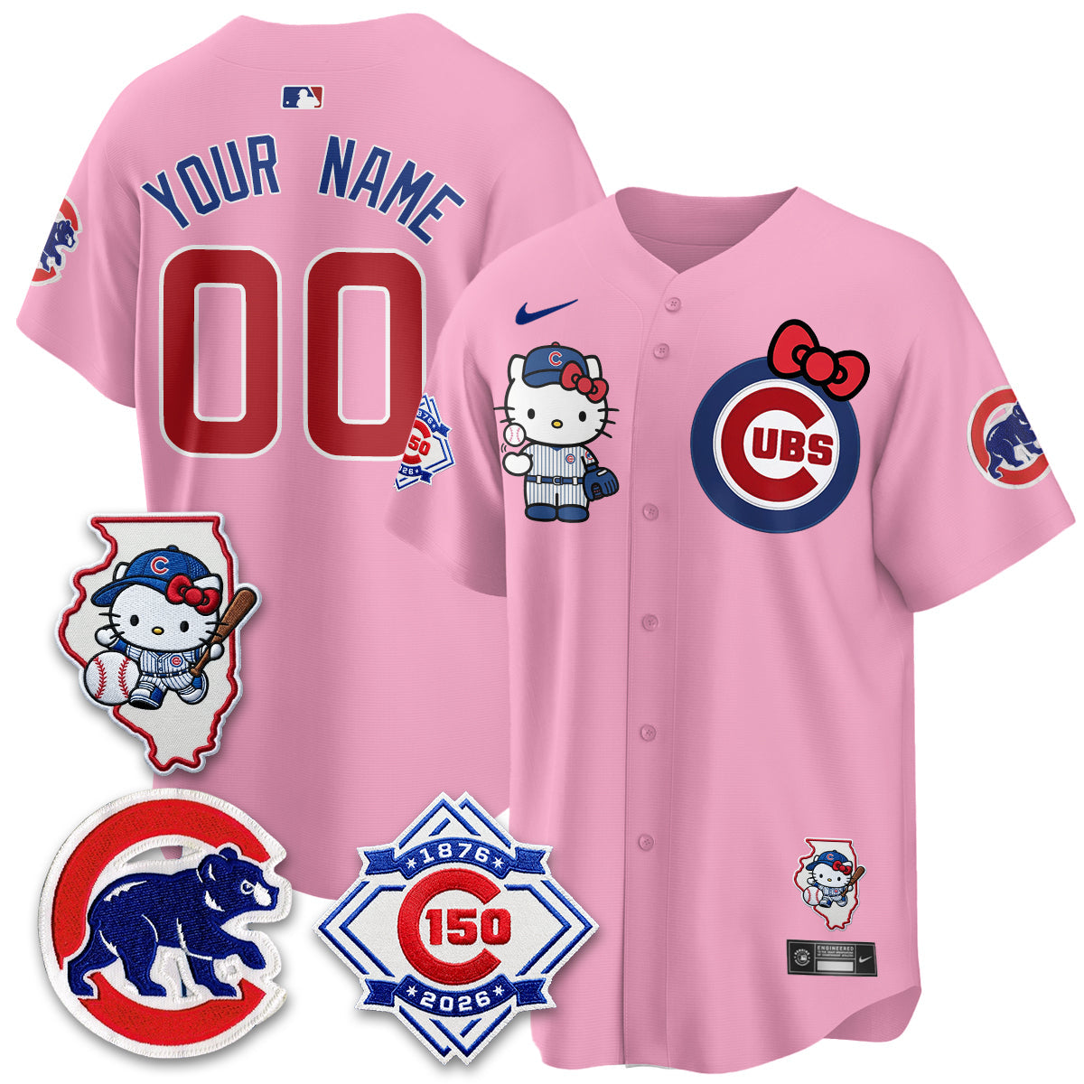 Chicago Cubs x Meow KT Vapor Premier Limited Custom Jersey - Stitched V2
