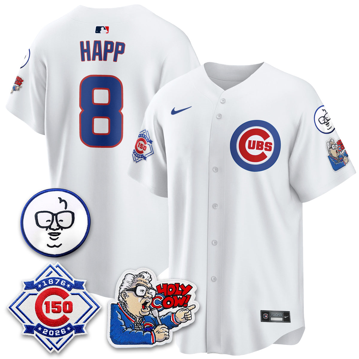 Chicago Cubs 150th Anniversary Harry Caray Holy Cow Vapor Premier Limited Jersey - Stitched V2-Cuztomshoes