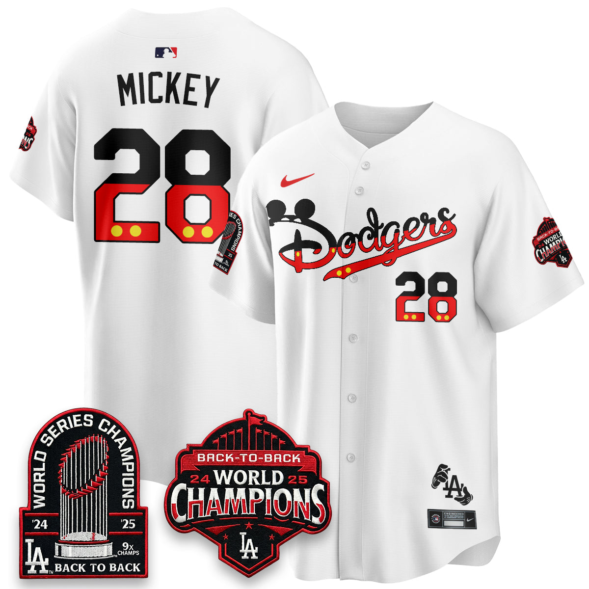 Los Angeles Dodgers x Mouse Vapor Limited Jersey- Stitched-Cuztomshoes
