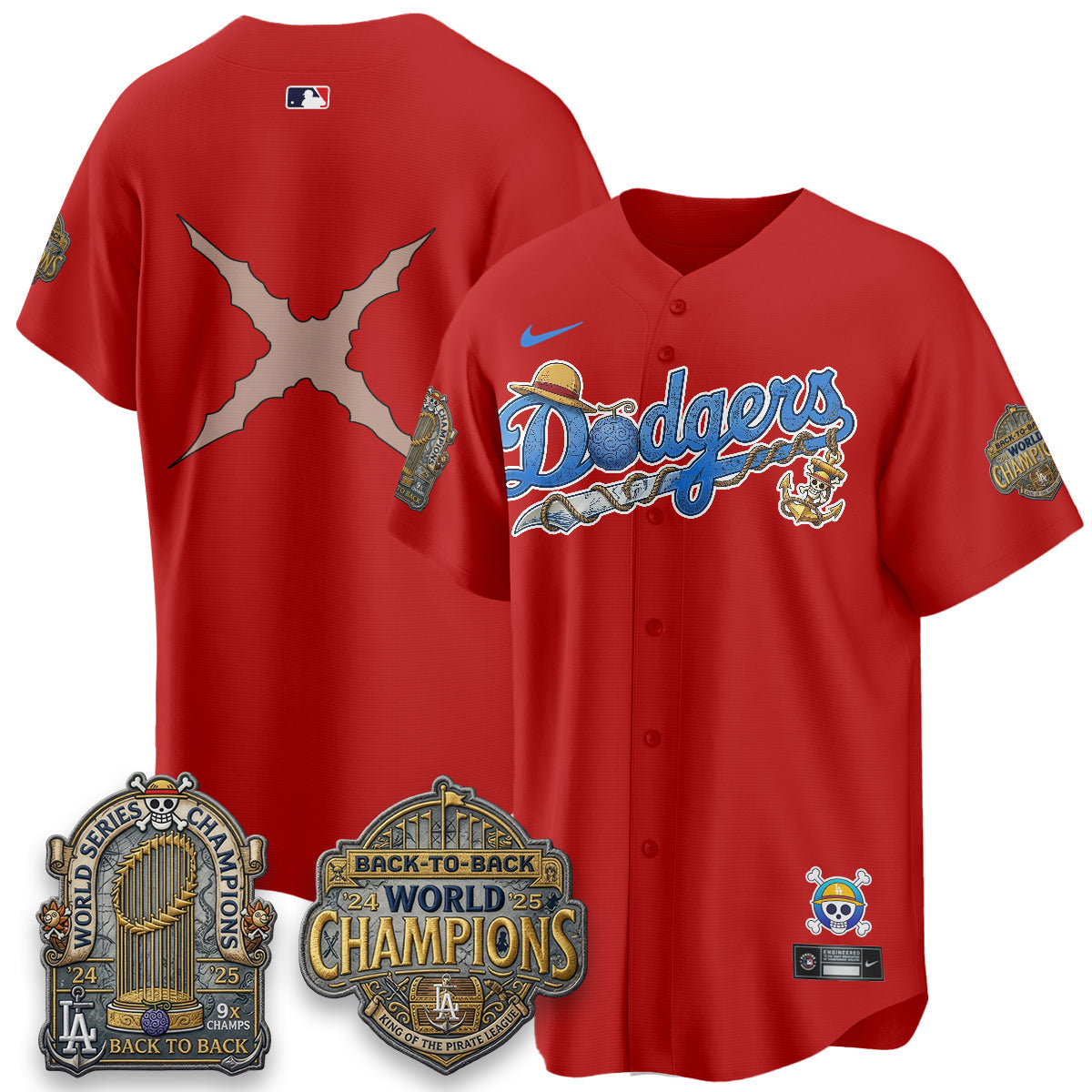 Los Angeles Dodgers x OP Japanese Cartoon Vapor Limited Jersey - Stitched-Cuztomshoes