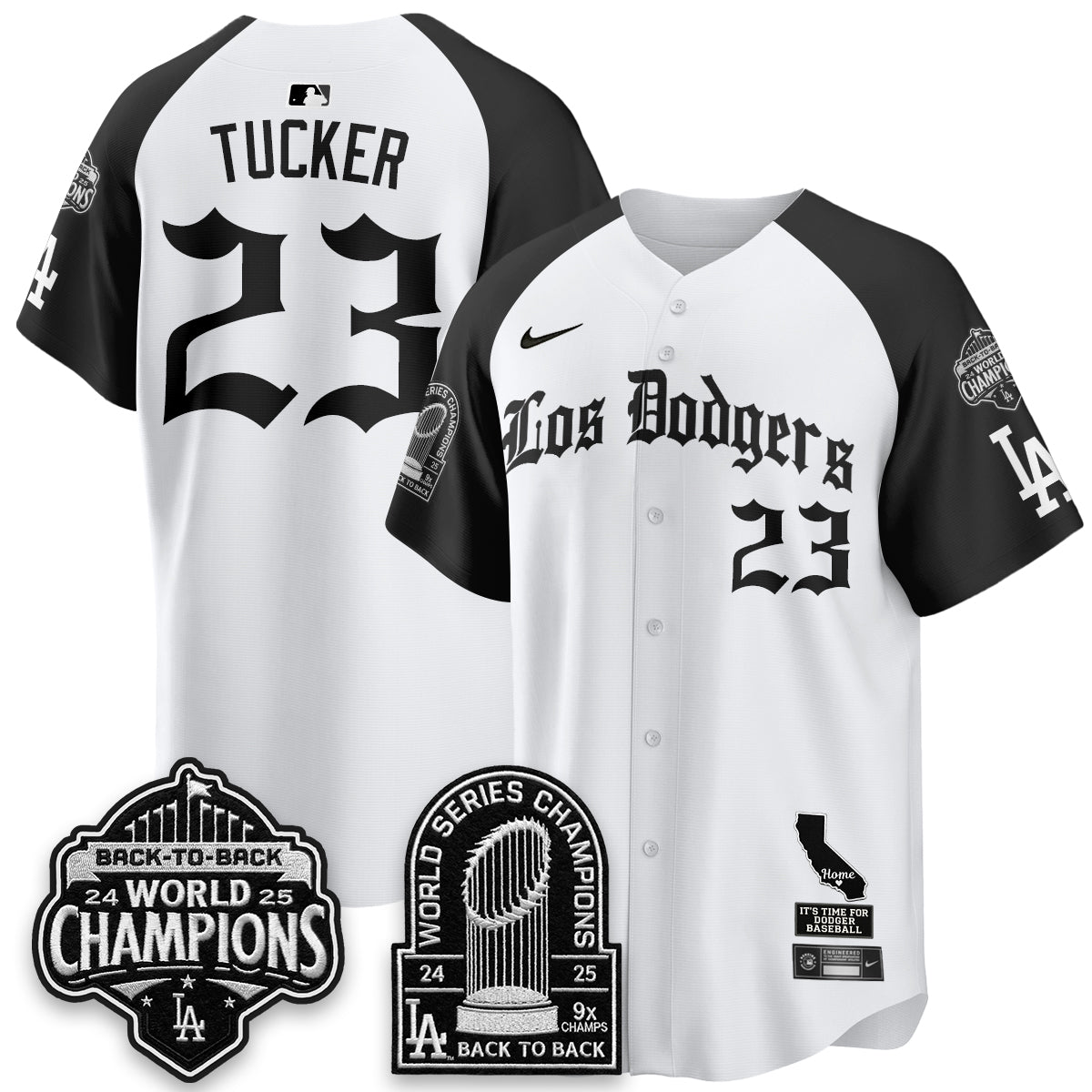 Los Angeles Dodgers World Series Champions Vapor Premier Limited Gothic Edition Jersey - Stitched-Cuztomshoes