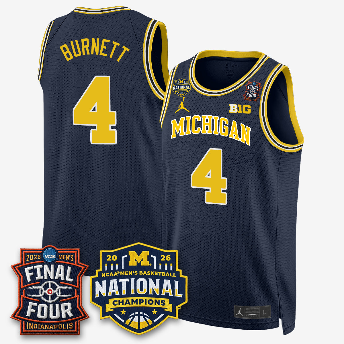 Michigan Wolverines 2026 Men's Basketball Champions Limited Jersey - Stitched-Cuztomshoes