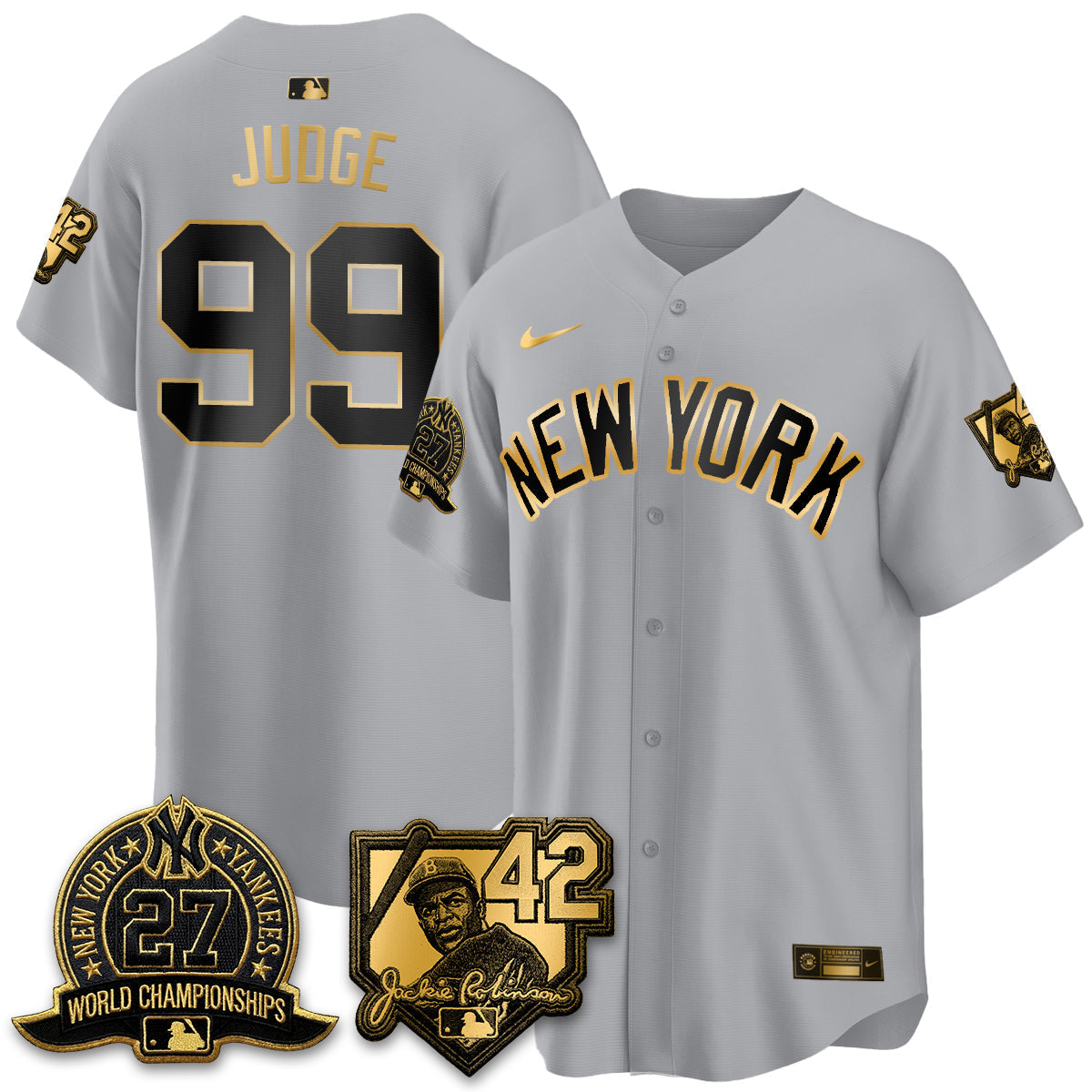New York Yankees 2026 Jackie Robinson Day Vapor Limited Gold Edition Jersey - Stitched