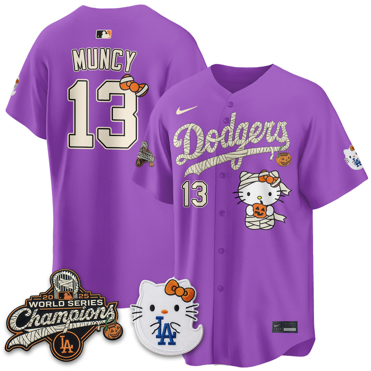 Los Angeles Dodgers Halloween 2026 Vapor Jersey V2- Stitched-Cuztomshoes