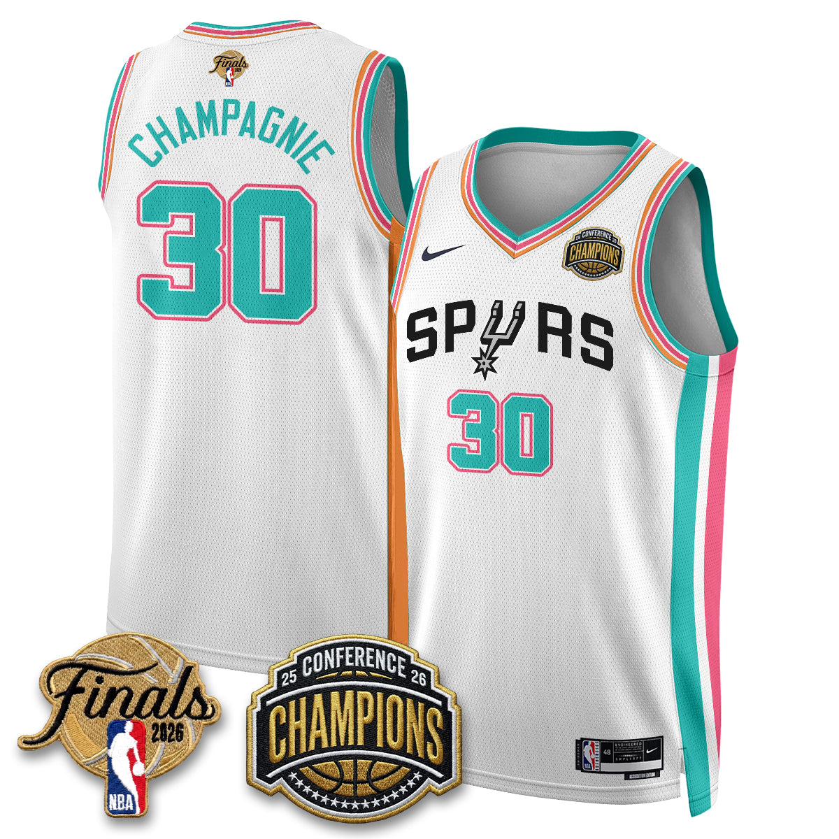 San Antonio Spurs 2026 Basketball  Western Conference Champions Vapor City Edition Jersey - Stitched