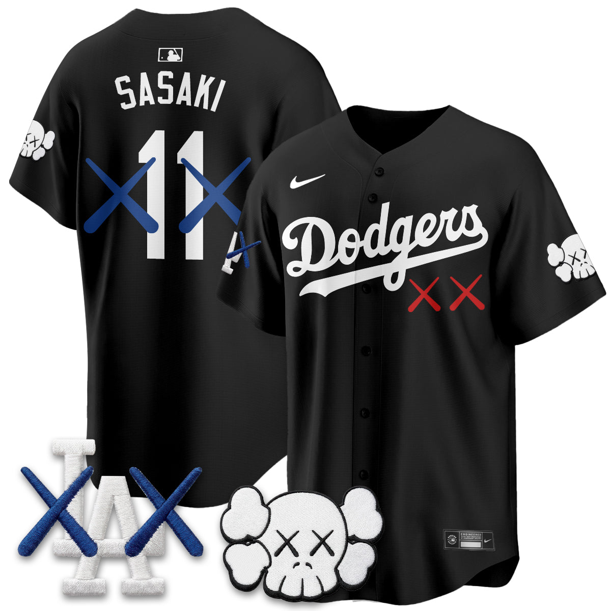 Los Angeles Dodgers x KAWS Edition Vapor Jersey - Stitched-Cuztomshoes