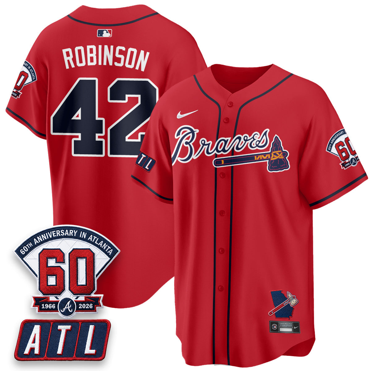 Atlanta Braves 2026 60th Anniversary Vapor Limited Jersey - Stitched