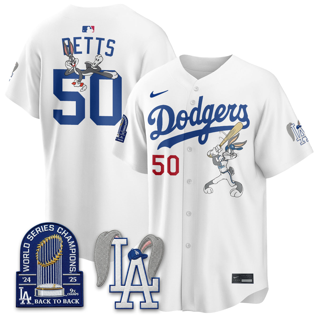 Los Angeles Dodgers Bunny Edition Vapor Jersey - Stitched-Cuztomshoes