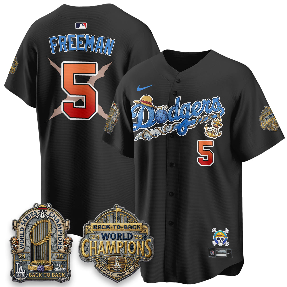Los Angeles Dodgers x OP Japanese Cartoon Vapor Limited Jersey - Stitched-Cuztomshoes