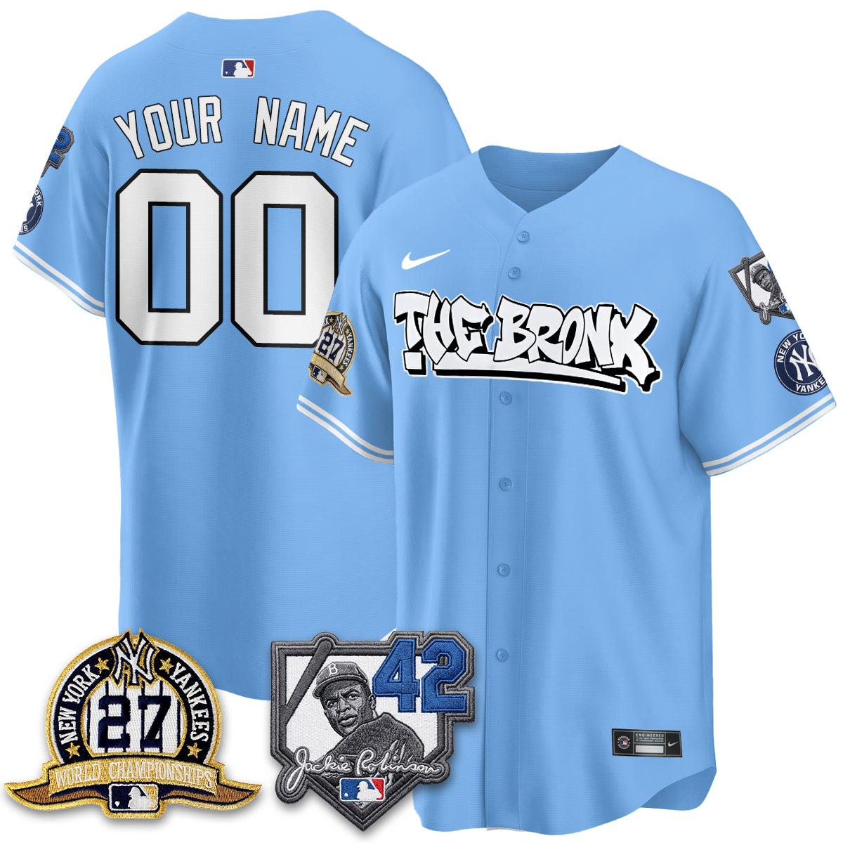 New York Yankees The Bronx 2026 Jackie Robinson Day Vapor Limited Custom Jersey - Stitched