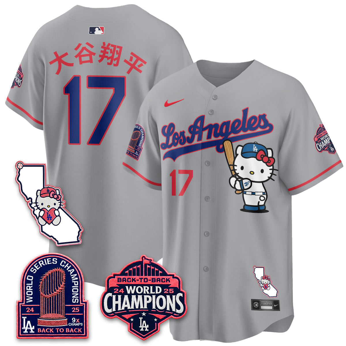 Los Angeles Dodgers x Meow KT 2026 Vapor Jersey - Stitched - V4-Cuztomshoes