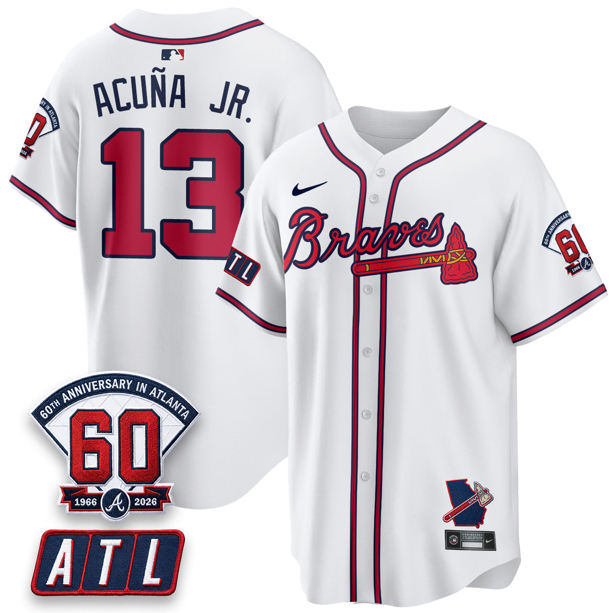Atlanta Braves 2026 60th Anniversary Vapor Limited Jersey - Stitched