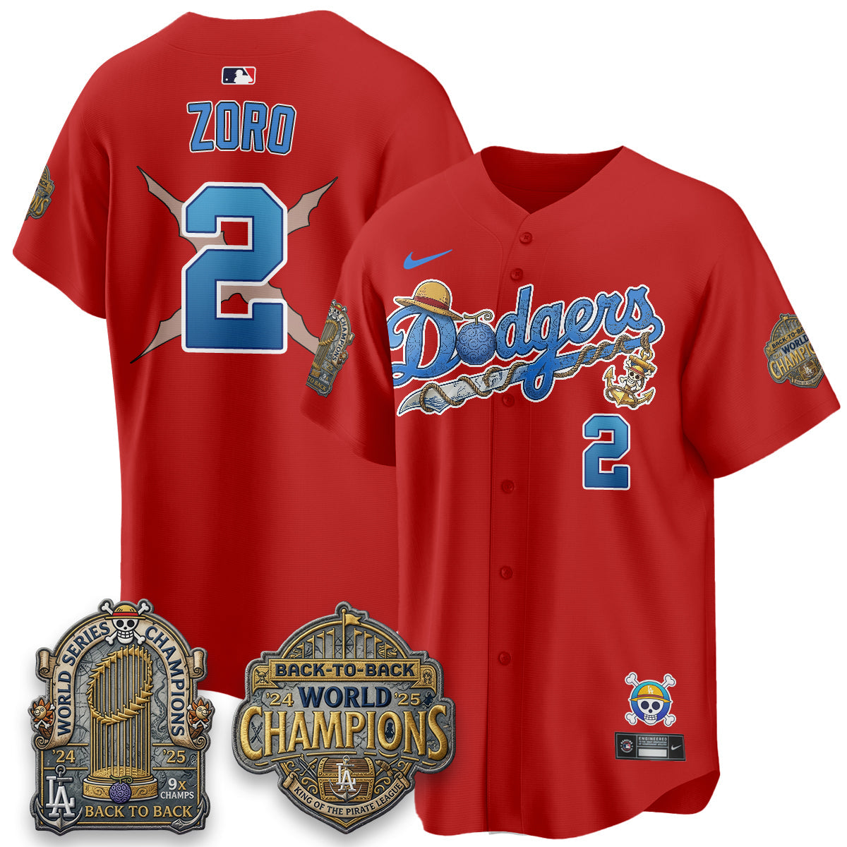 Los Angeles Dodgers x OP Japanese Cartoon Vapor Limited Jersey - Stitched-Cuztomshoes