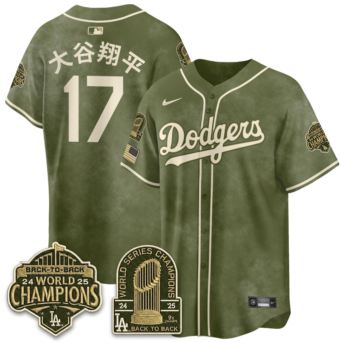 Los Angeles Dodgers New Era Olive 2026 Armed Forces Day Jersey -Stitched