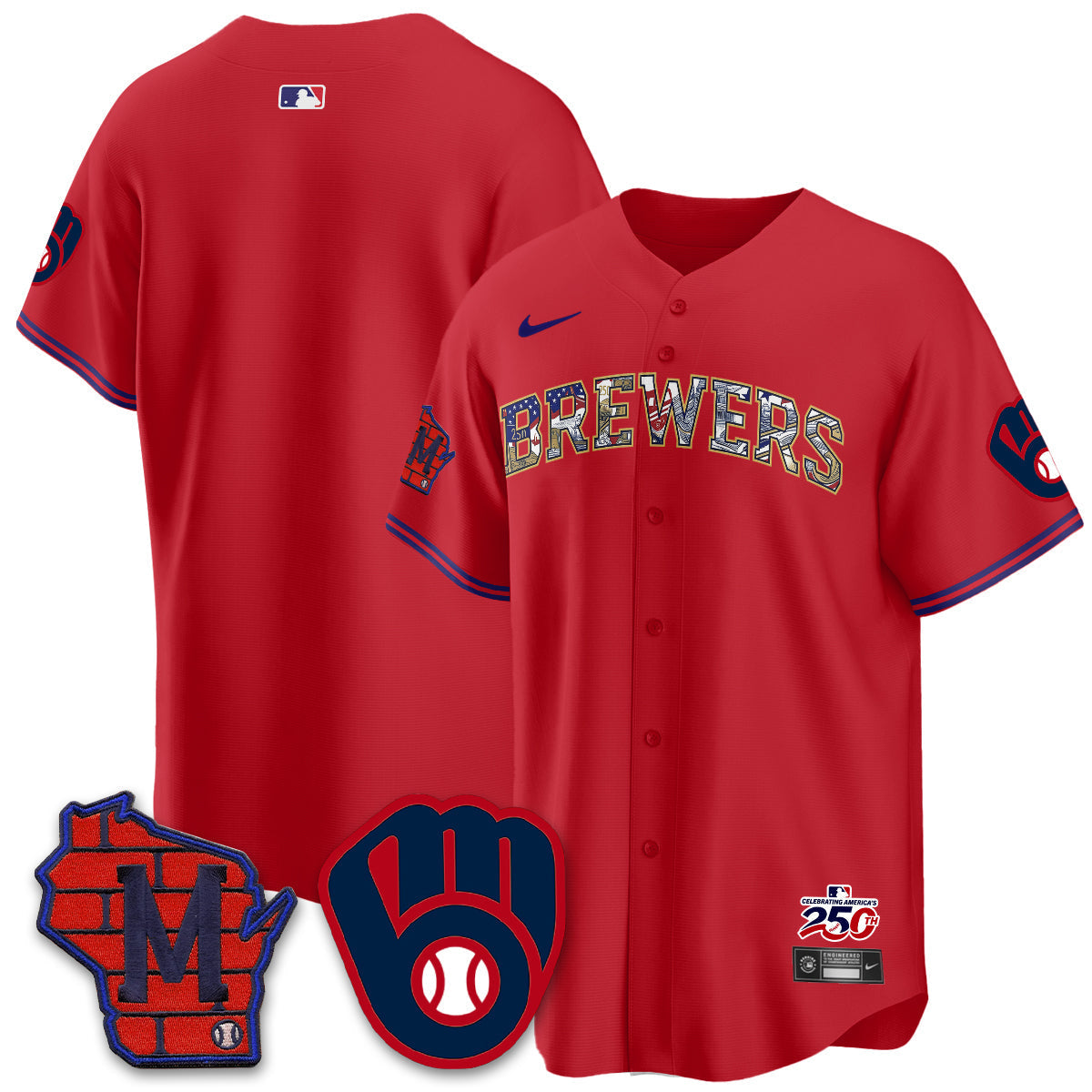 Milwaukee Brewers 2026 Independence Day USA Vapor Limited Jersey - Stitched-Cuztomshoes