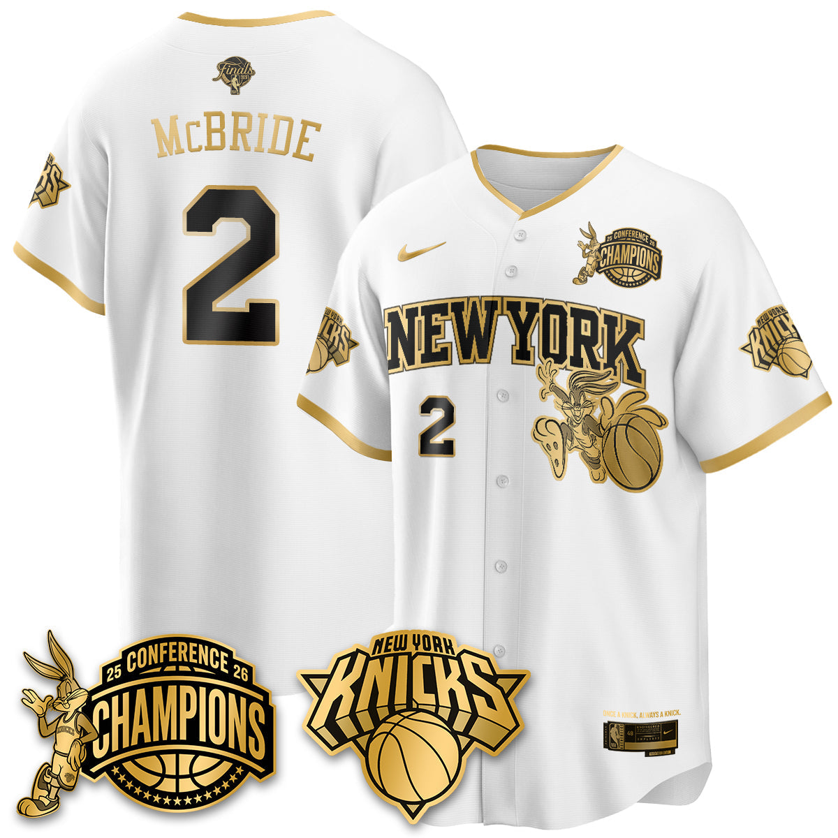 New York Knicks 2026 Basketball Finals x Bunny Vapor Jersey V2- Stitched-Cuztomshoes