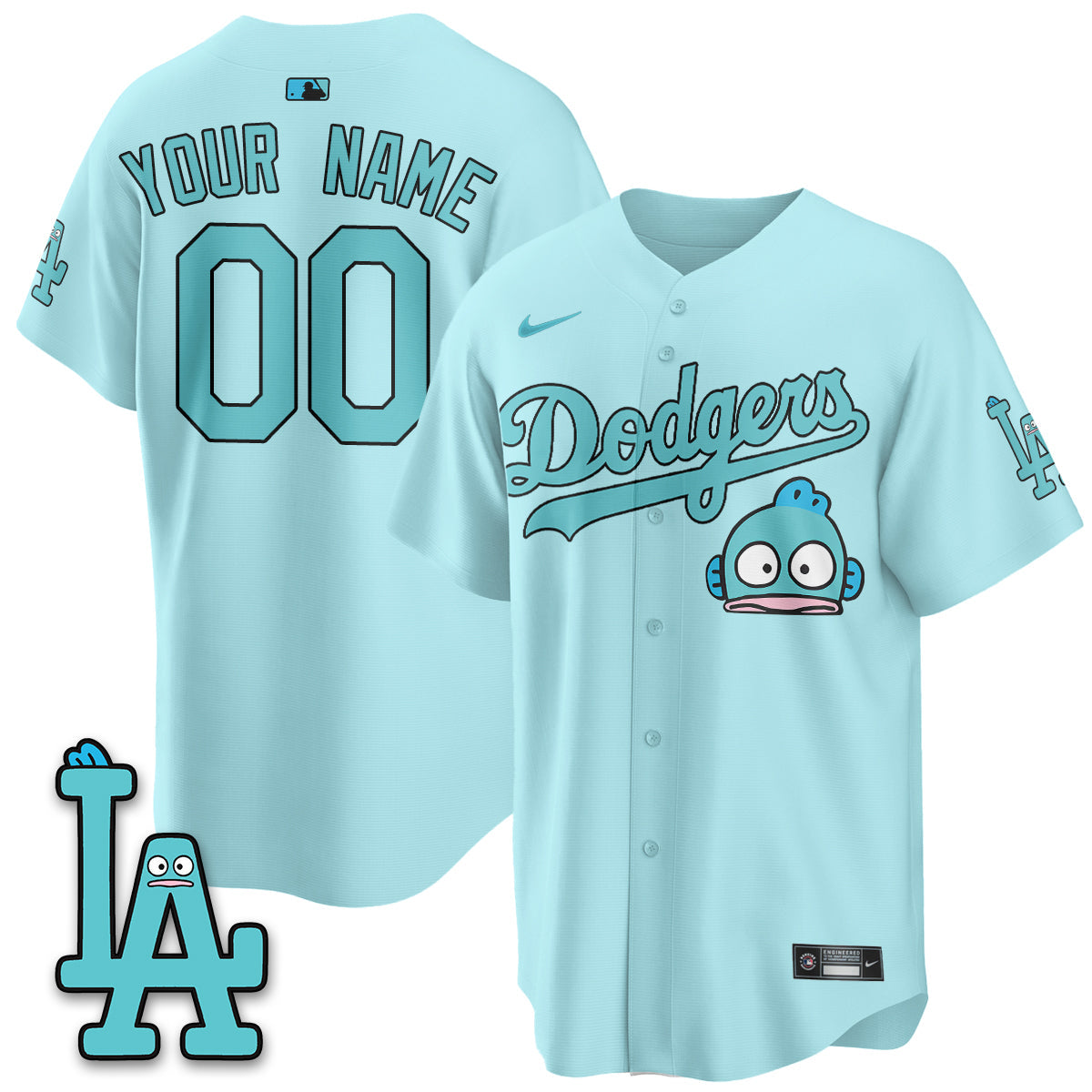 Los Angeles Dodgers x Hangyodon Edition Vapor Custom Jersey- Stitched-Cuztomshoes