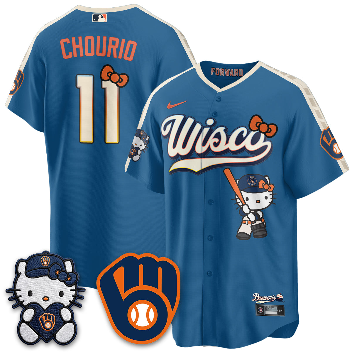 Milwaukee Brewers Meow KT Night Vapor Limited Jersey - Stitched-Cuztomshoes
