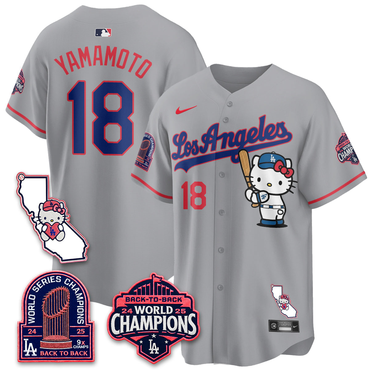 Los Angeles Dodgers x Meow KT 2026 Vapor Jersey - Stitched - V4-Cuztomshoes