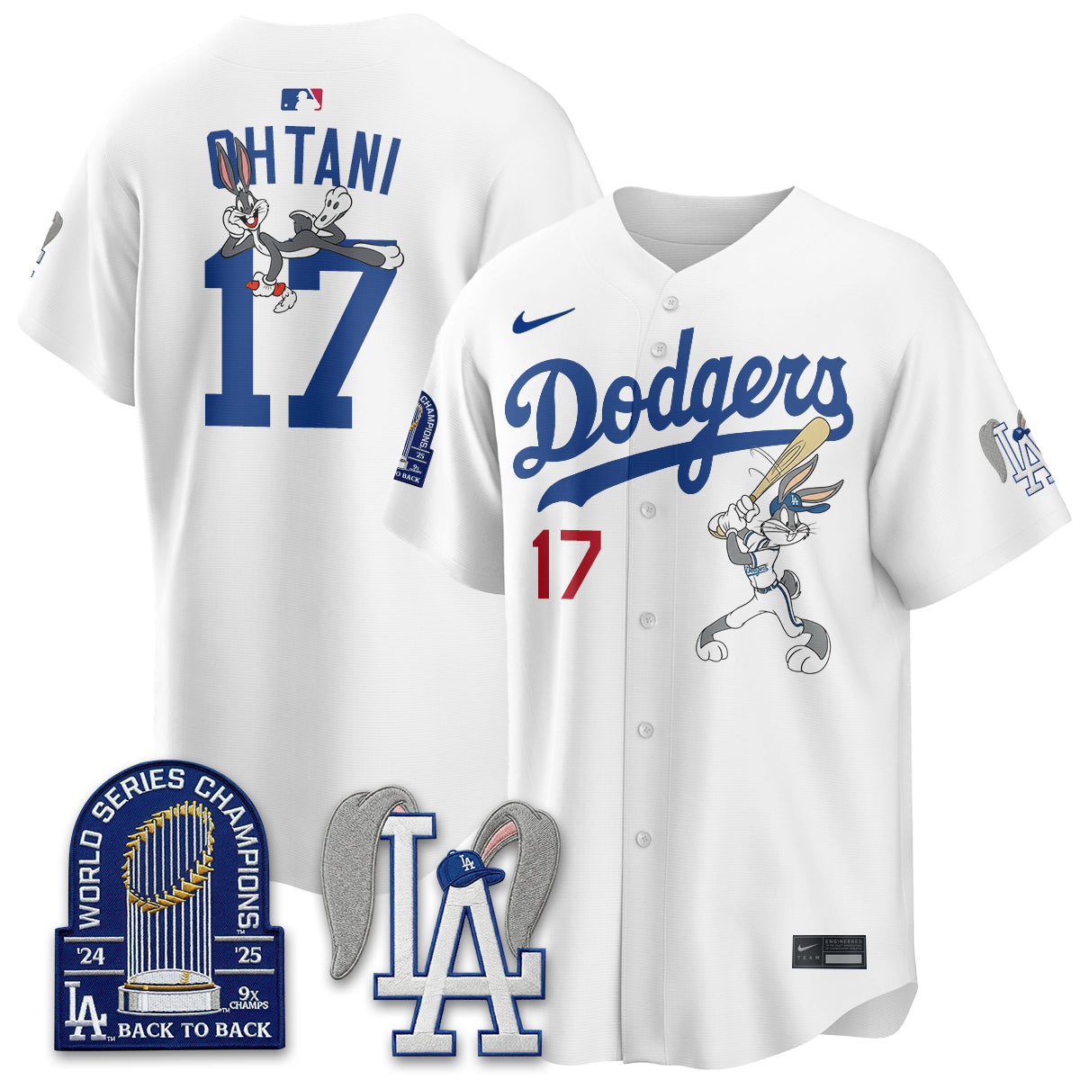 Los Angeles Dodgers Bunny Edition Vapor Jersey - Stitched-Cuztomshoes