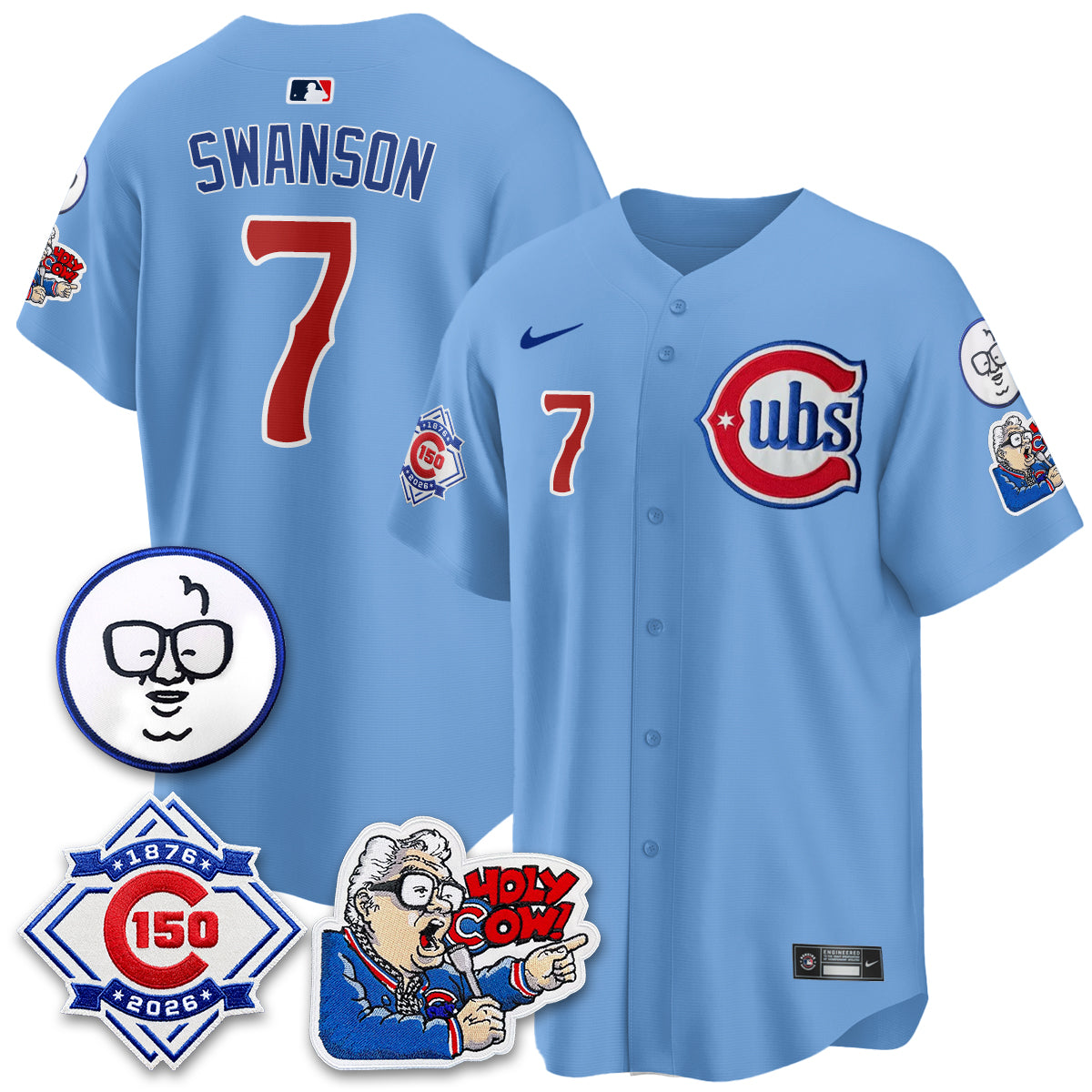Chicago Cubs 150th Anniversary Harry Caray Holy Cow Vapor Premier Limited Jersey - Stitched V2-Cuztomshoes