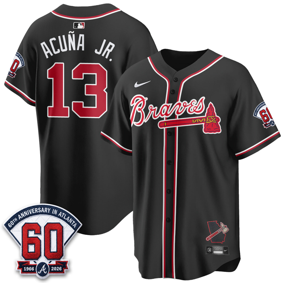 Atlanta Braves 2026 Black Out Style Vapor Limited Jersey - Stitched