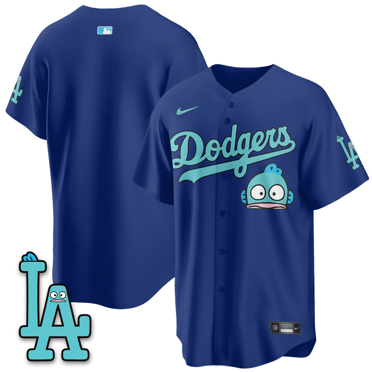 Los Angeles Dodgers x Hangyodon Edition Vapor Jersey- Stitched-Cuztomshoes