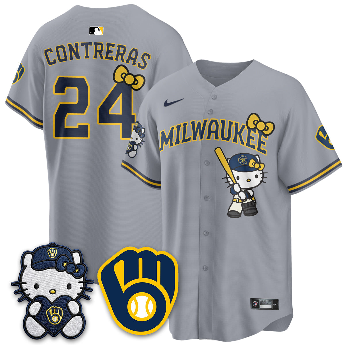 Milwaukee Brewers Meow KT Night Vapor Limited Jersey - Stitched-Cuztomshoes