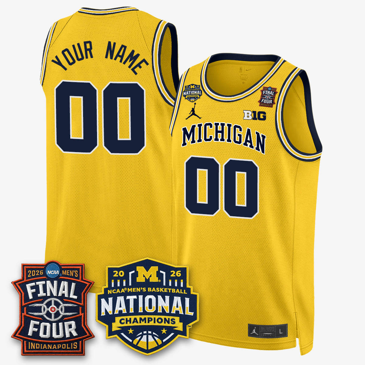 Michigan Wolverines 2026 Men's Basketball Champions Limited Custom Jersey - Stitched-Cuztomshoes