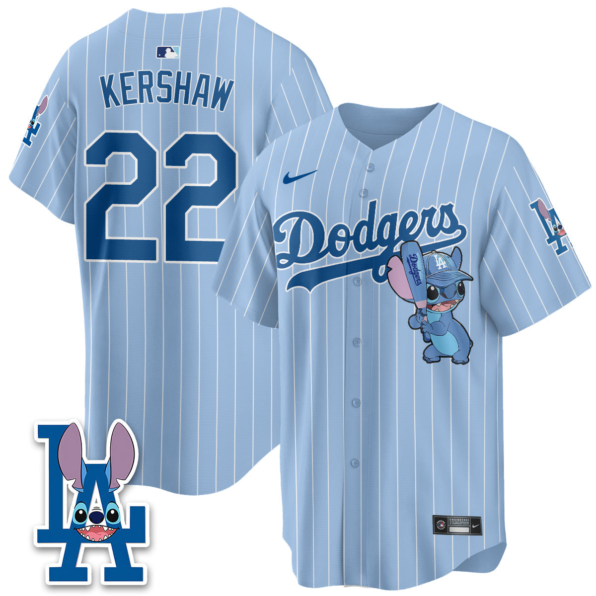 Los Angeles Dodgers x Blue Alien Edition Vapor Jersey - Stitched-Cuztomshoes