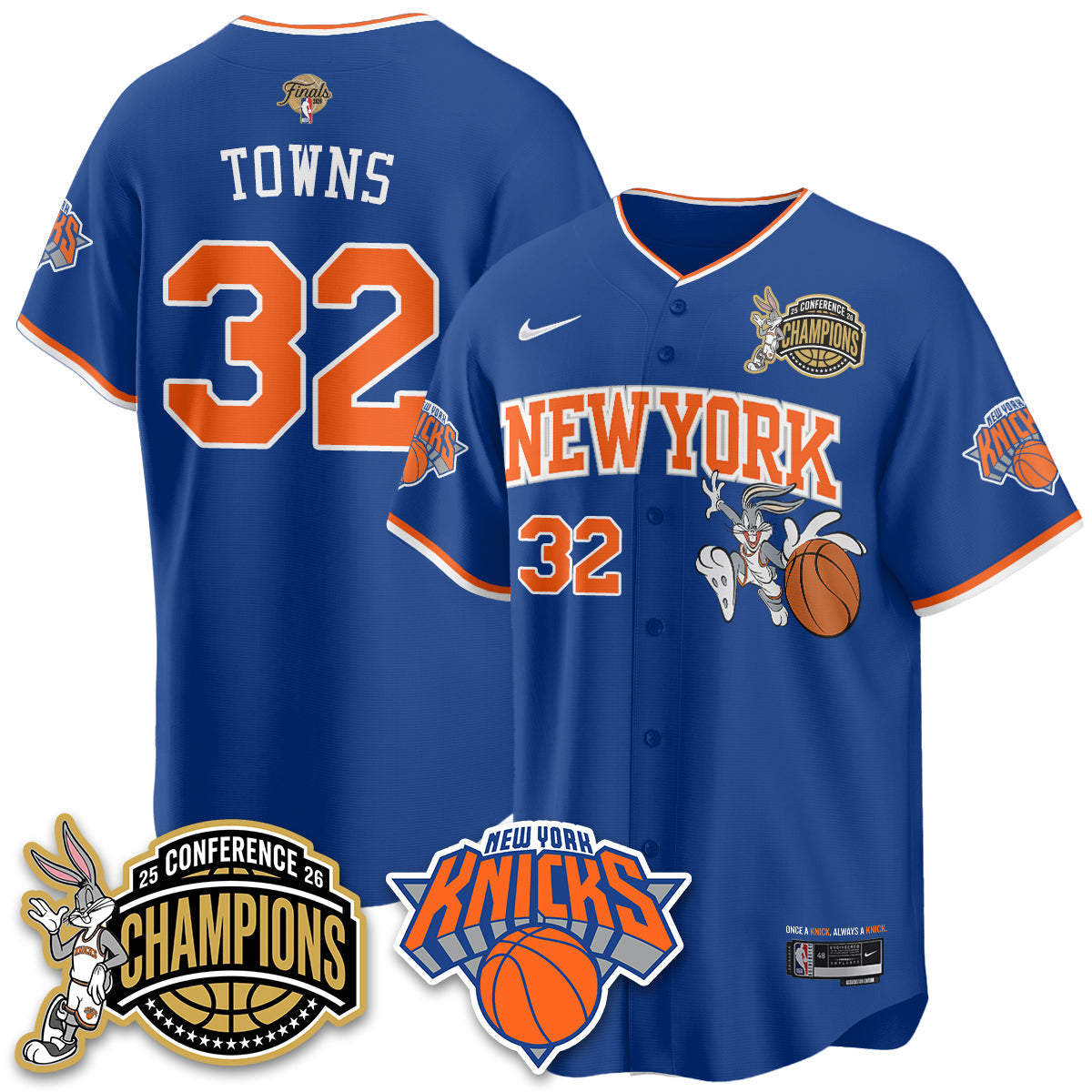 New York Knicks 2026 Basketball Finals x Bunny Vapor Jersey V2- Stitched-Cuztomshoes