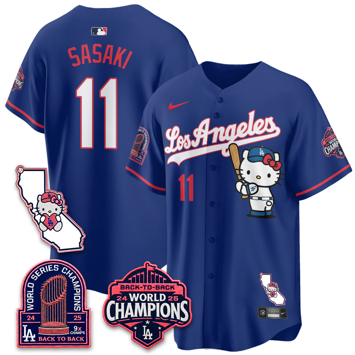 Los Angeles Dodgers x Meow KT 2026 Vapor Jersey - Stitched - V4-Cuztomshoes
