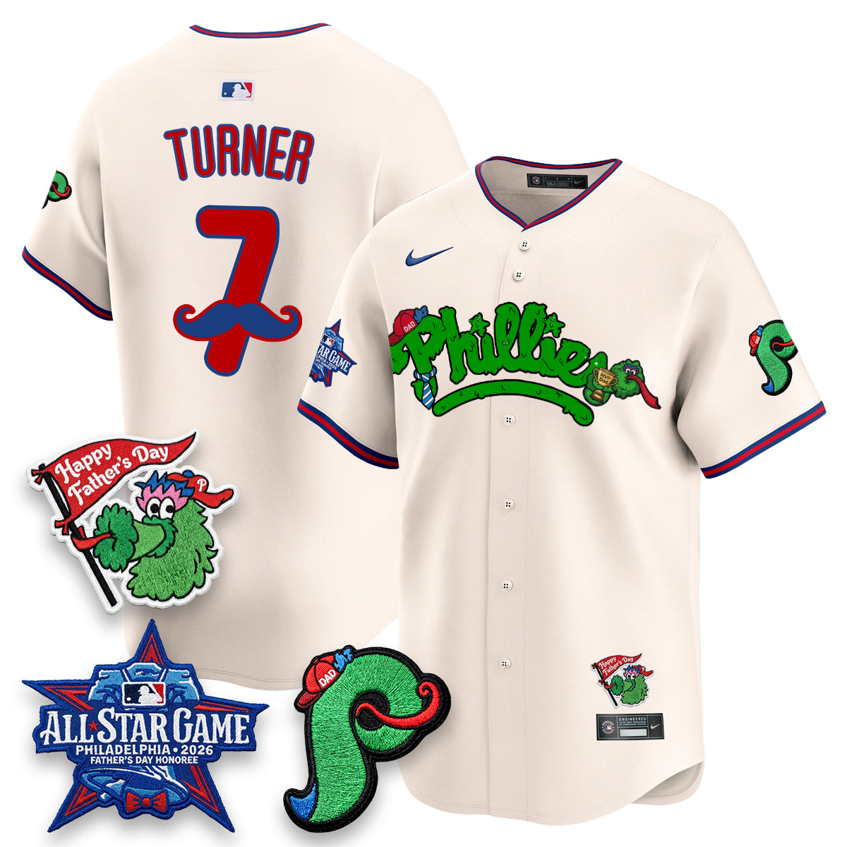 Philadelphia Phillies Happy Father's Day Vapor Jersey - Stitched