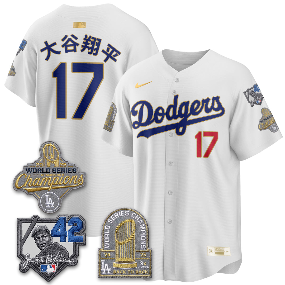 Los Angeles Dodgers 2026 Jackie Robinson New Era Vapor Limited Jersey - Stitched-Cuztomshoes
