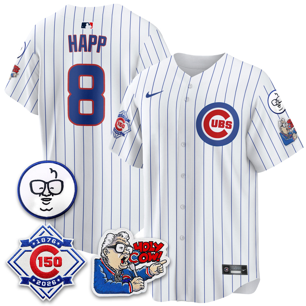 Chicago Cubs 150th Anniversary Harry Caray Holy Cow Vapor Premier Limited Jersey - Stitched V2-Cuztomshoes