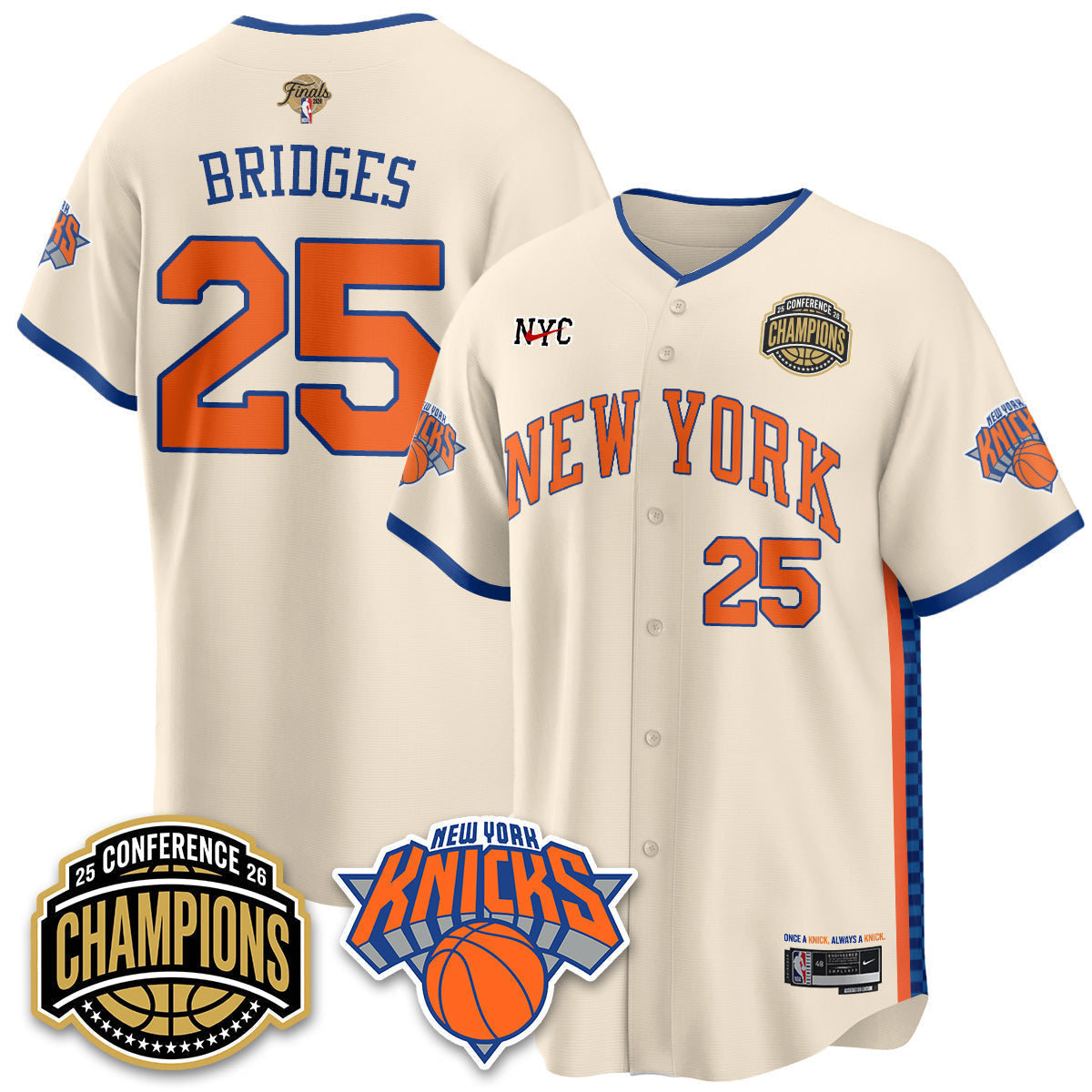 New York Knicks 2026 Basketball Finals Vapor City Edition Jersey V2- Stitched-Cuztomshoes