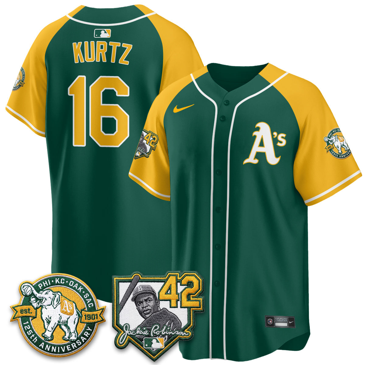 Athletics 2026 Jackie Robinson Day - Celebrating 125 Years Limited Vapor Jersey - Stitched-Cuztomshoes