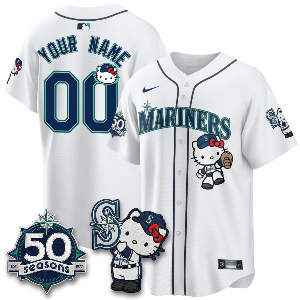 Seattle Mariners x Meow KT Night Limited Custom Jersey - Stitched V2