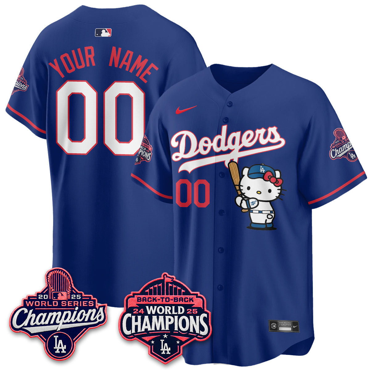 Los Angeles Dodgers x Hello Kitty Night 2026 Vapor Custom Jersey - Stitched