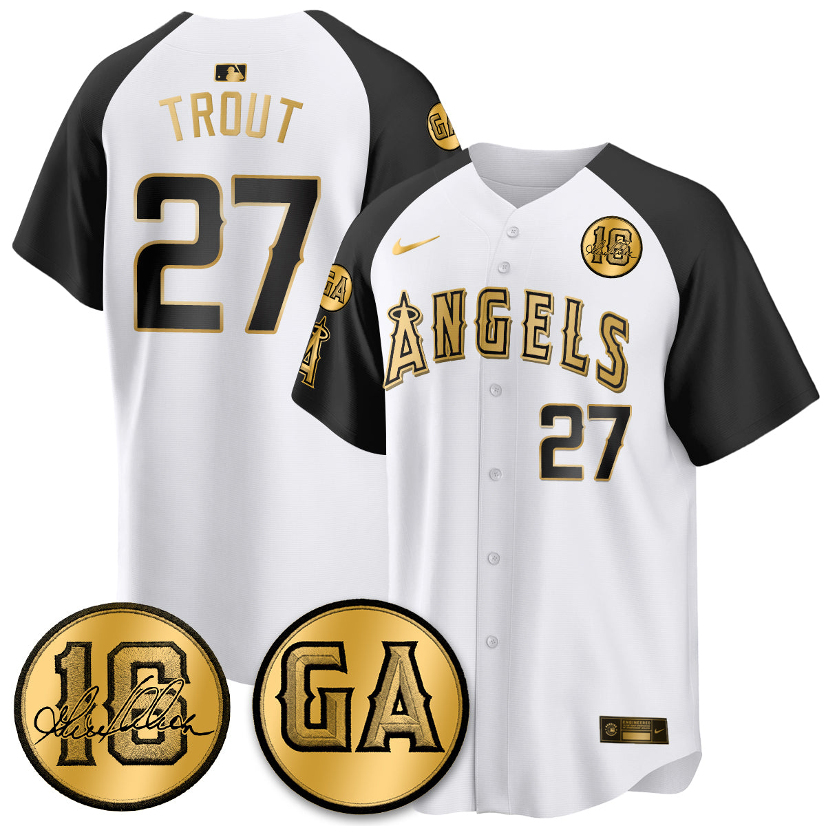 Los Angeles Angels Garret Anderson Tribute Patch Vapor Jersey - Stitched V2-Cuztomshoes