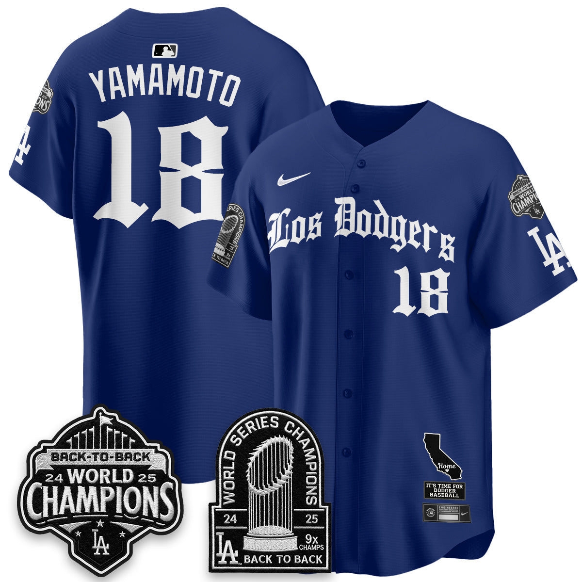 Los Angeles Dodgers World Series Champions Vapor Premier Limited Gothic Edition Jersey - Stitched-Cuztomshoes