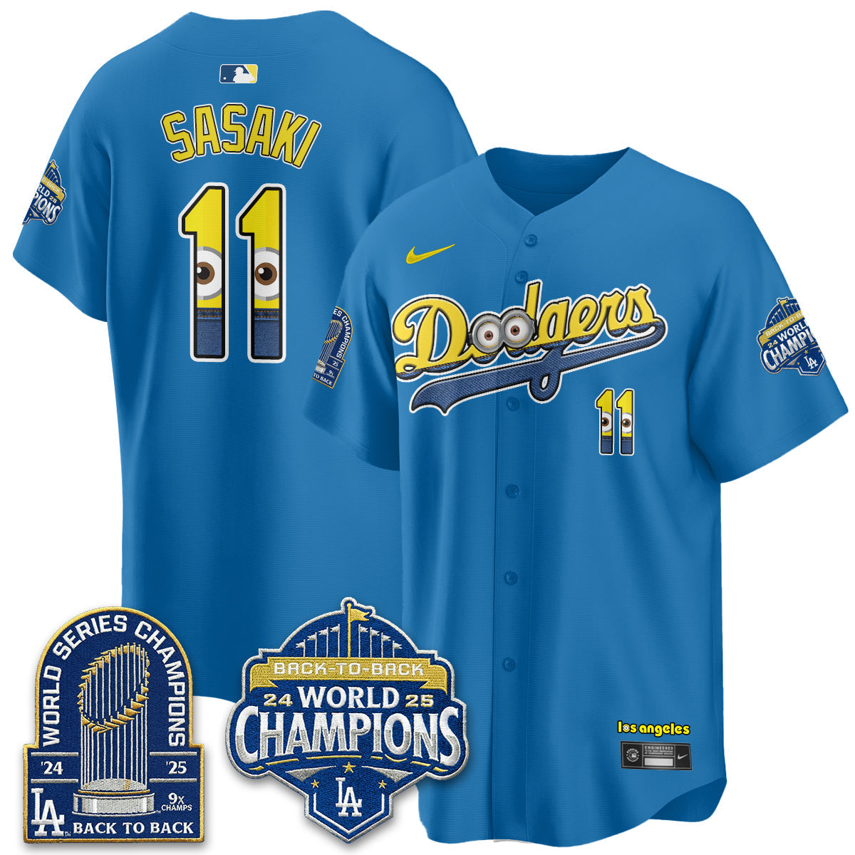 Los Angeles Dodgers x Yellow Capsules Vapor Jersey - Stitched-Cuztomshoes