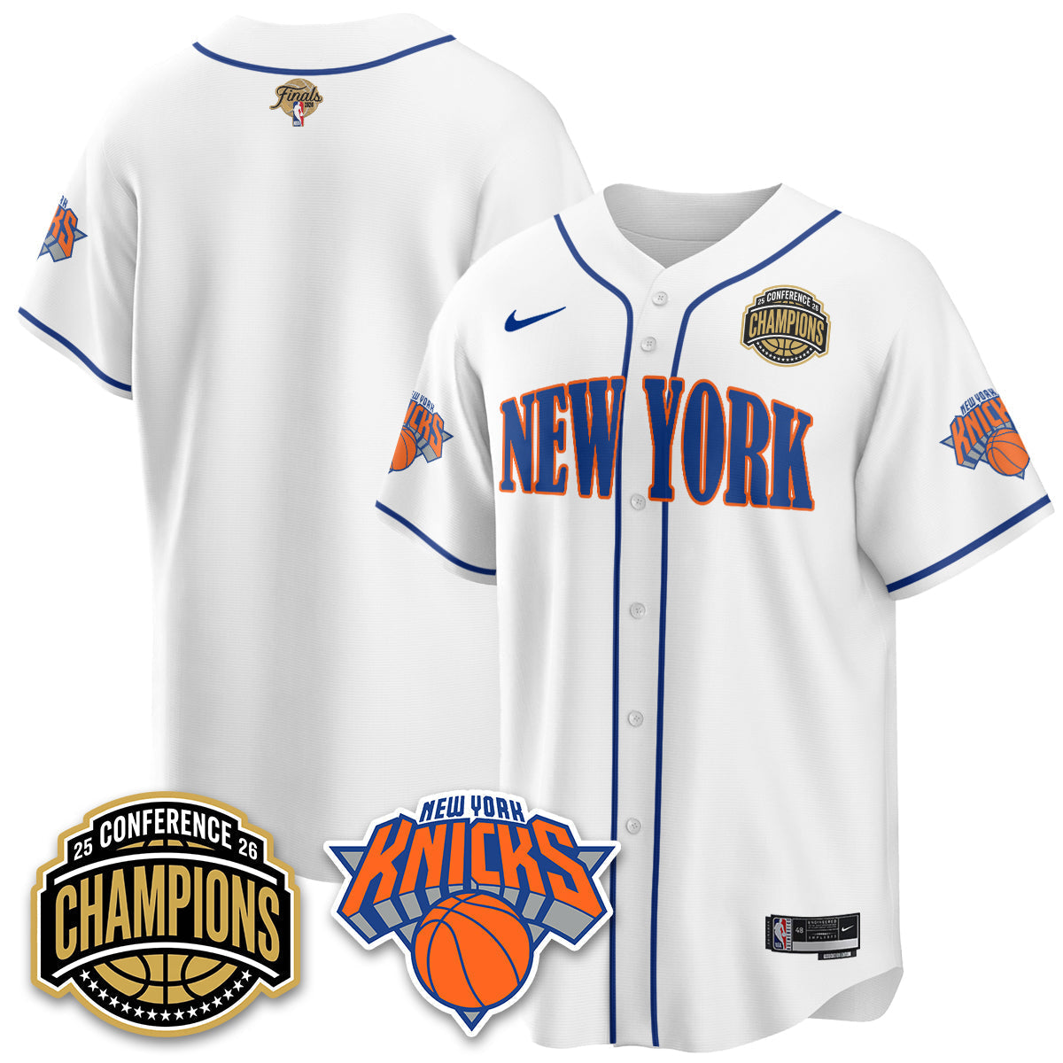 New York Knicks 2026 Basketball Finals Vapor City Edition Jersey V2- Stitched-Cuztomshoes