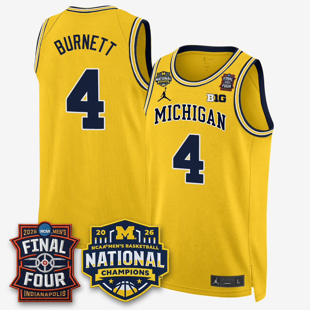 Michigan Wolverines 2026 Men's Basketball Champions Limited Jersey - Stitched-Cuztomshoes