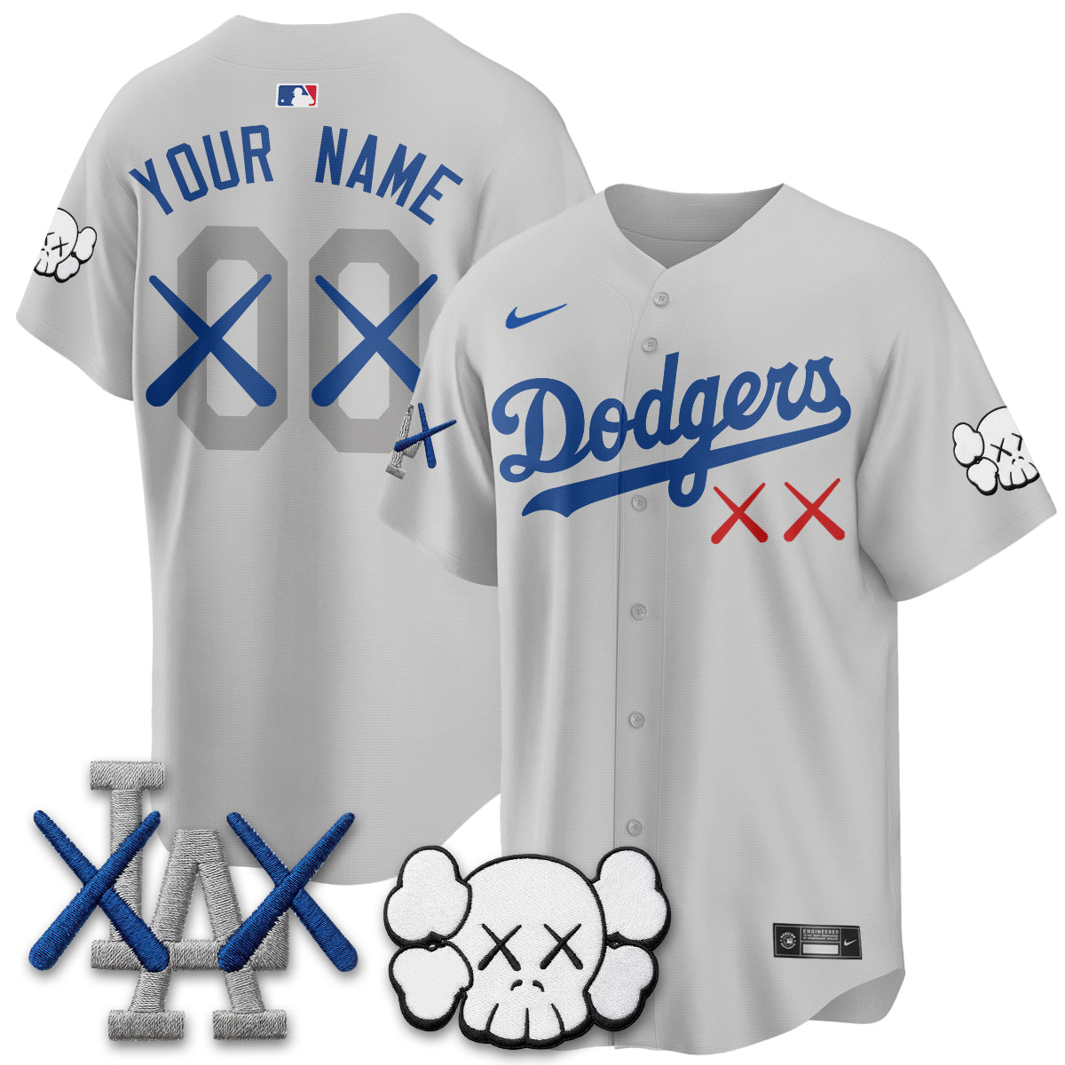 Los Angeles Dodgers x KAWS Edition Vapor Custom Jersey - Stitched-Cuztomshoes