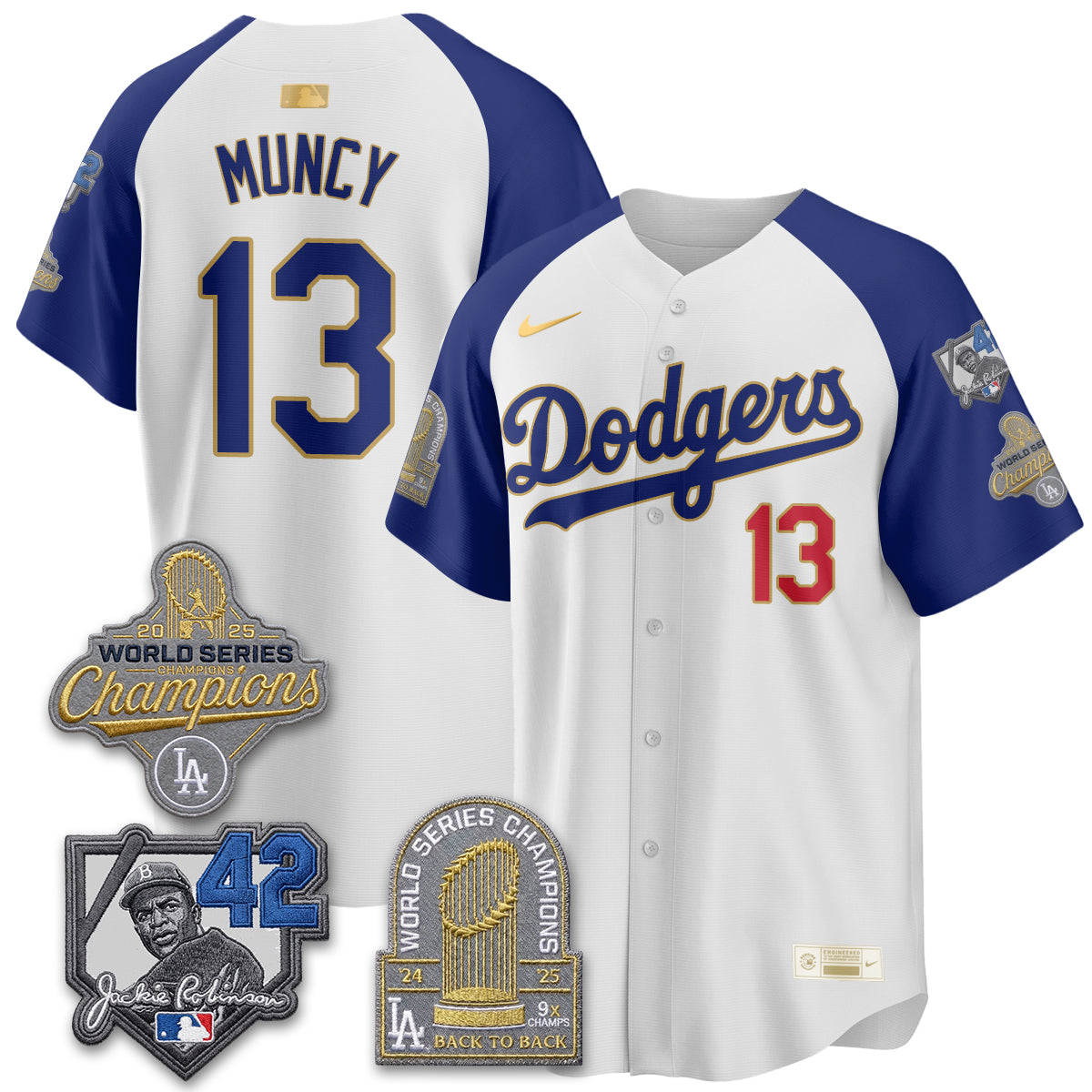Los Angeles Dodgers 2026 Jackie Robinson New Era Vapor Limited Jersey - Stitched-Cuztomshoes
