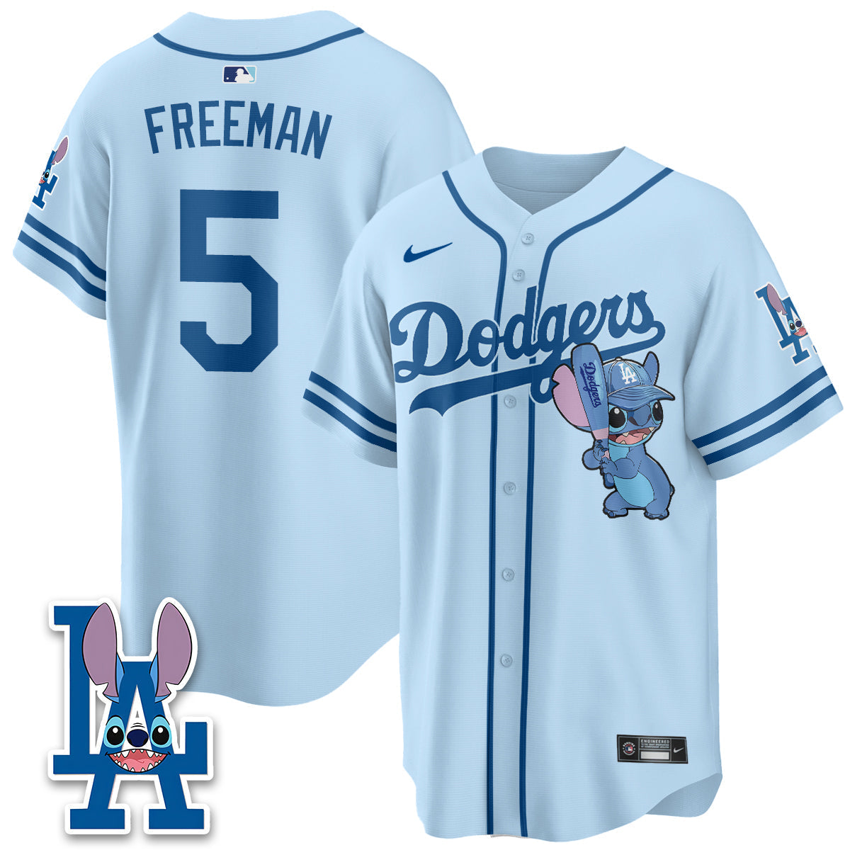 Los Angeles Dodgers x Blue Alien Edition Vapor Jersey - Stitched-Cuztomshoes